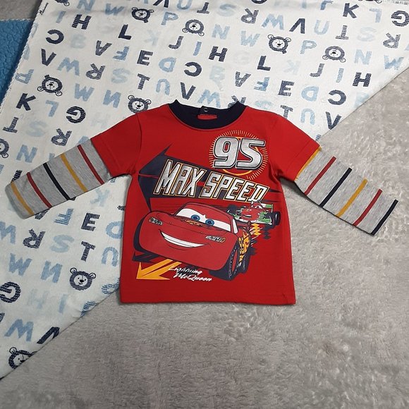 ❄️ 3-6m | Disney | "Cars" Lightning McQueen Long Sleeved T-Shirt - Picture 1 of 4